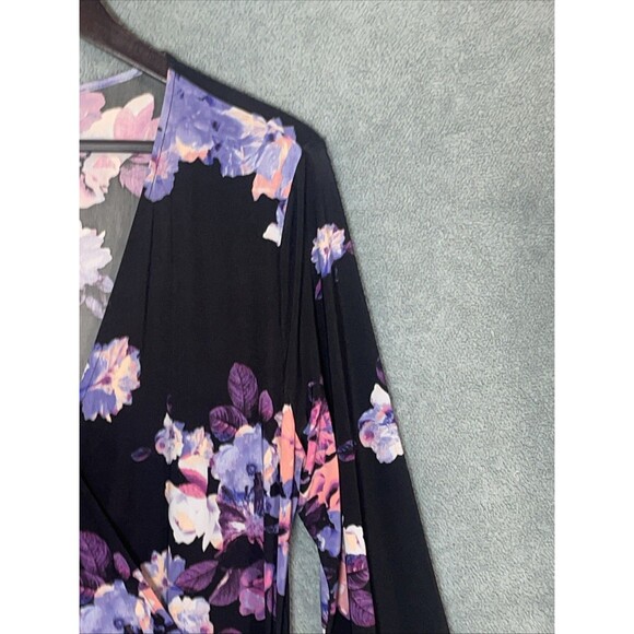 Jennifer Lopez Womens Maxi Dress Size XL Stretch Floral Faux  Wrap Boho Fall - Picture 8 of 12